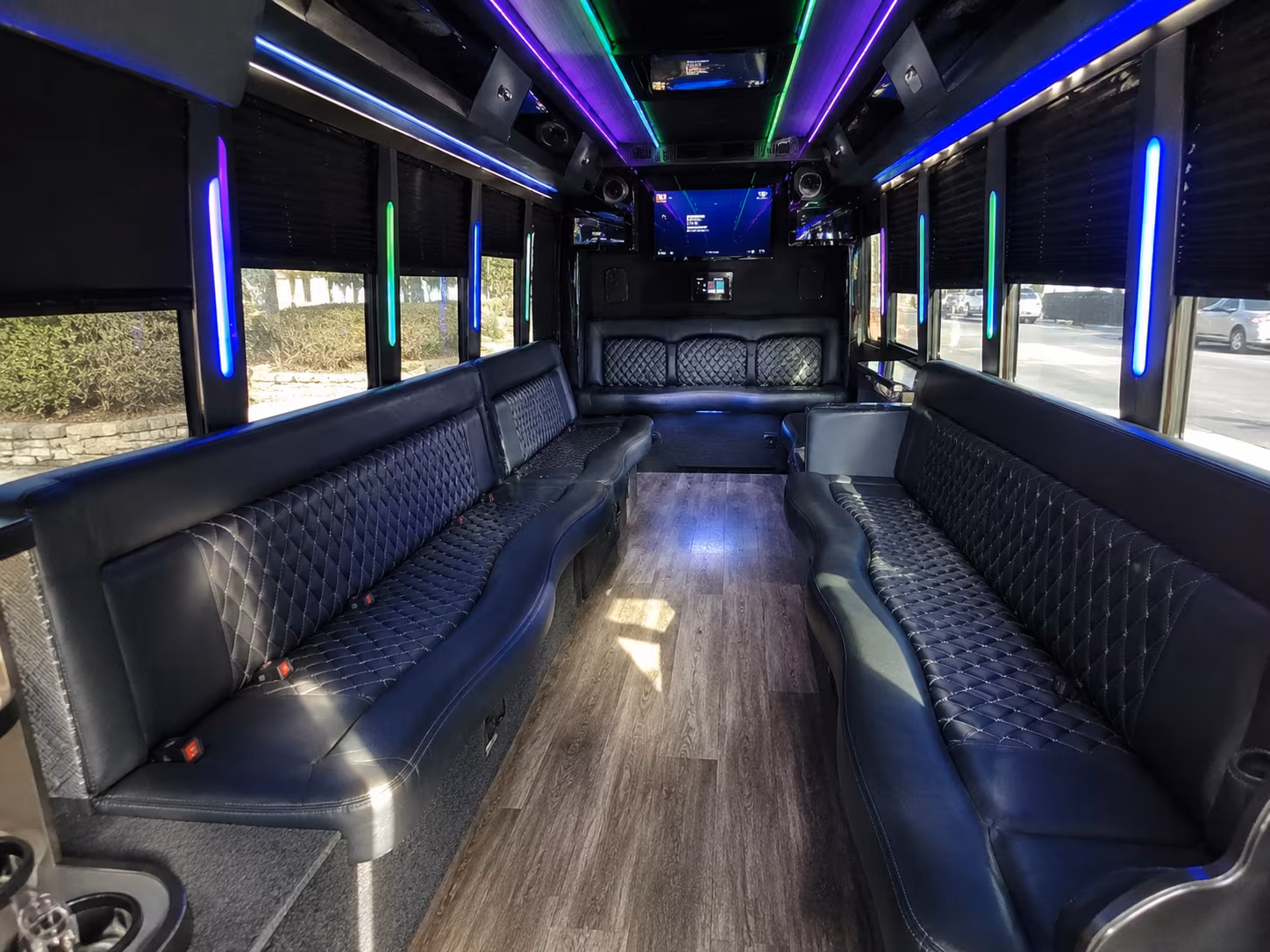 redding 15 passenger party bus interior