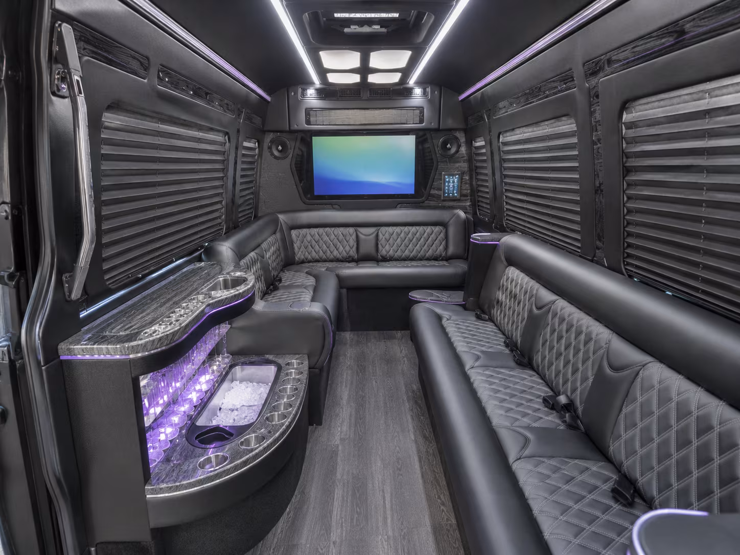 redding 30 passenger party bus interior
